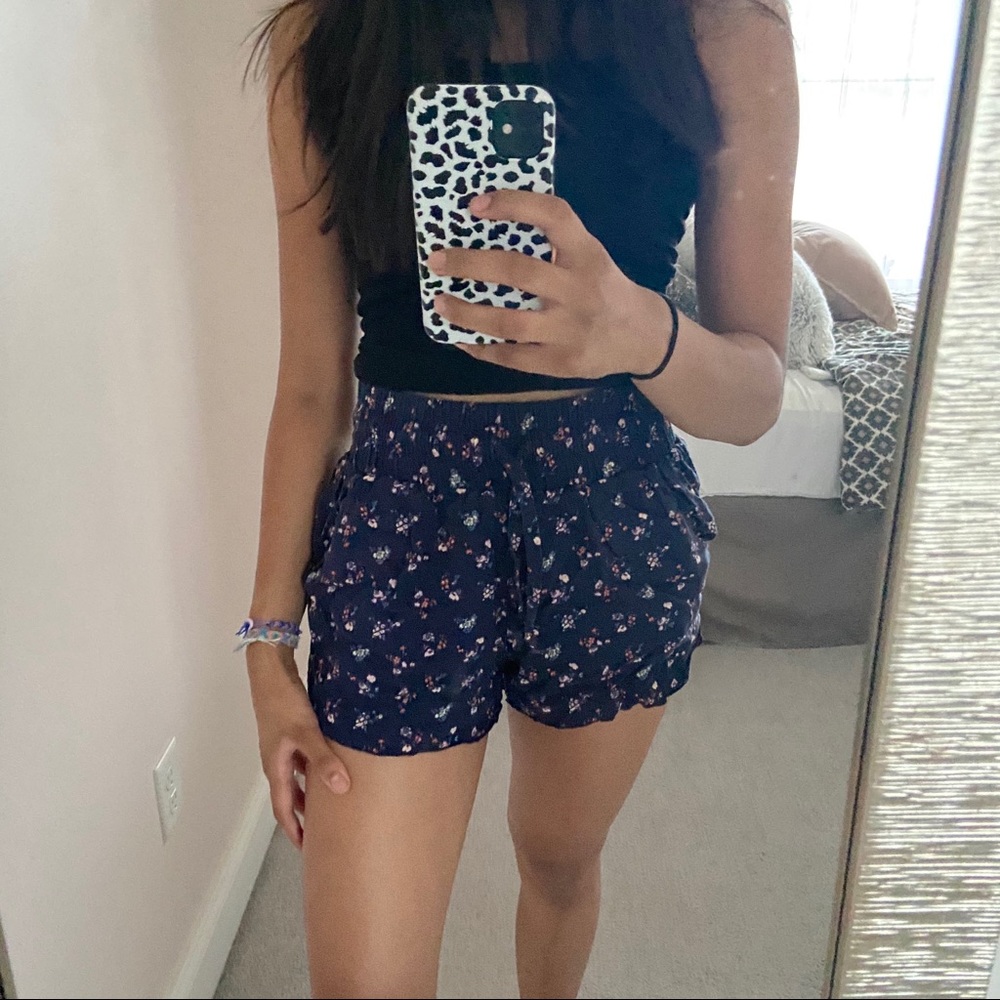 Blue flowy shorts